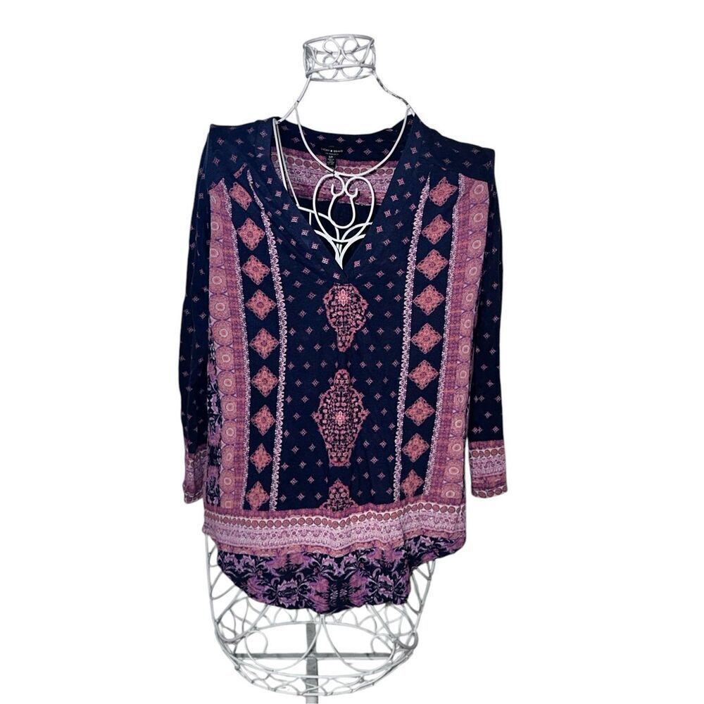 Beautiful women Lucky Brand Women's Size S/P Blouse Top Long Sleeve multicolored